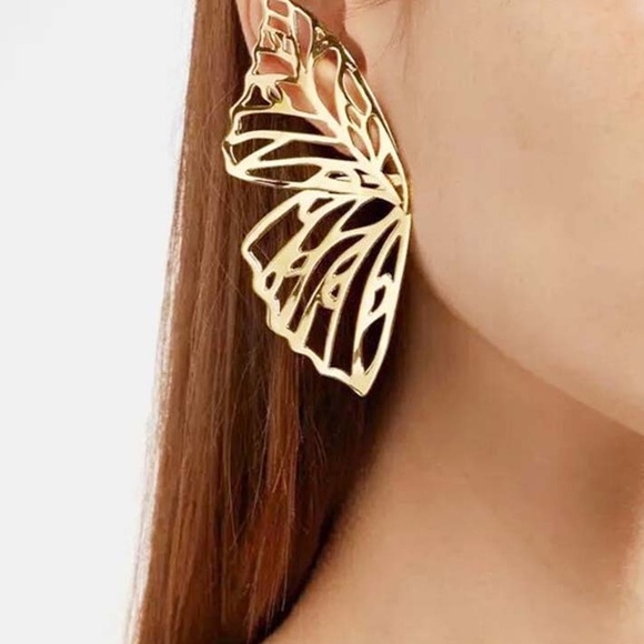 🔥New Gold Butterfly Wing Earrings - Picture 2 of 6